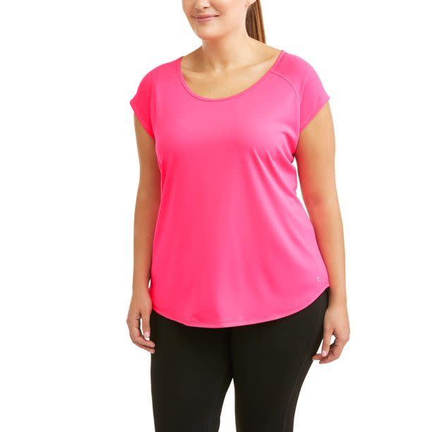 Women's Plus Mesh Tee with Keyhole Back