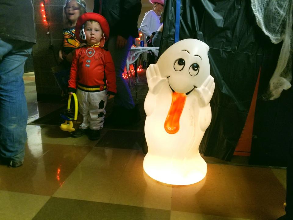 Hundreds came out for candy and fun at Edward Stone Middle School's "Haunted Halls" safe trick-or-treating event on Thursday, Oct. 27, 2022.