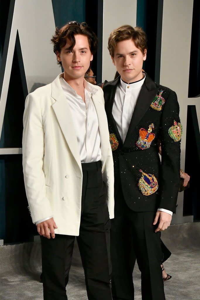 cole and dylan sprouse attend the 2020 vanity fair oscar party