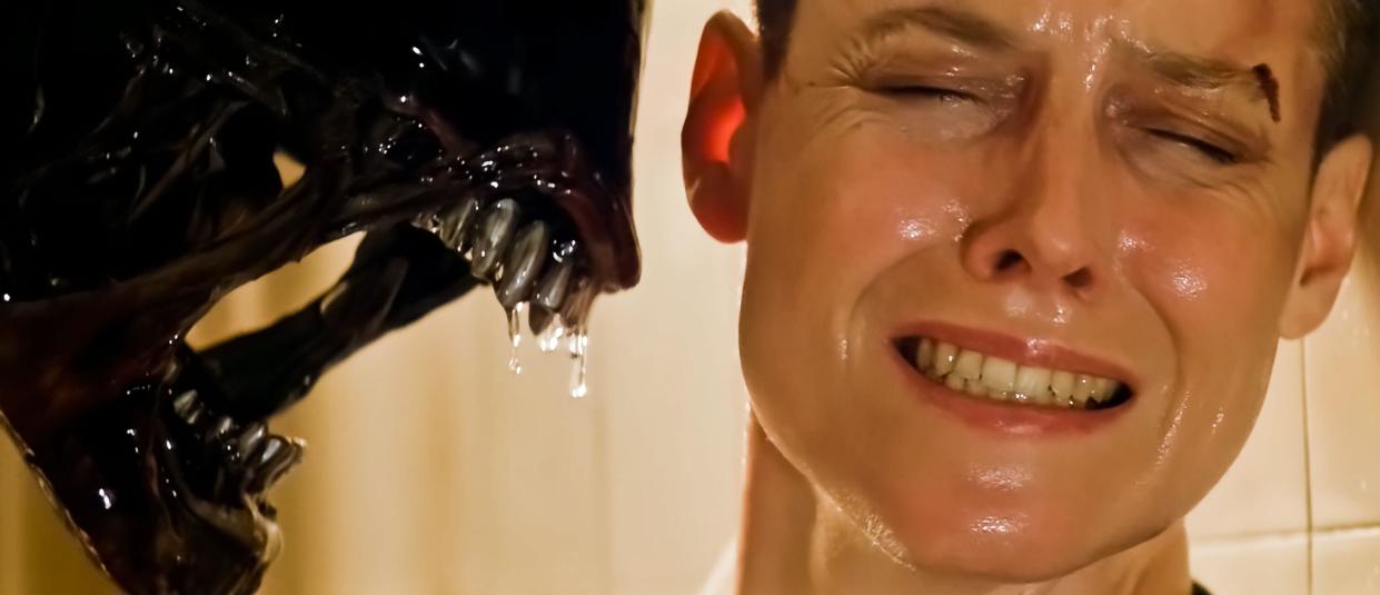 USA. Sigourney Weaver in a scene from the (C)Twentieth Century Fox film: Alien 3 (1992).  Plot: After her last encounter, Ellen Ripley crash-lands on Fiorina 161, a maximum security prison. When a series of strange and deadly events occur shortly after her arrival, Ripley realizes that she has brought along an unwelcome visitor.  Ref: LMK110-J6956-150321 Supplied by LMKMEDIA. Editorial Only. Landmark Media is not the copyright owner of these Film or TV stills but provides a service only for recognised Media outlets. pictures@lmkmedia.com