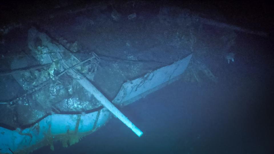 The survey marked the first time detailed views of the Yorktown were provided since it was located 25 years ago. (Ocean Exploration Trust, NOAA)