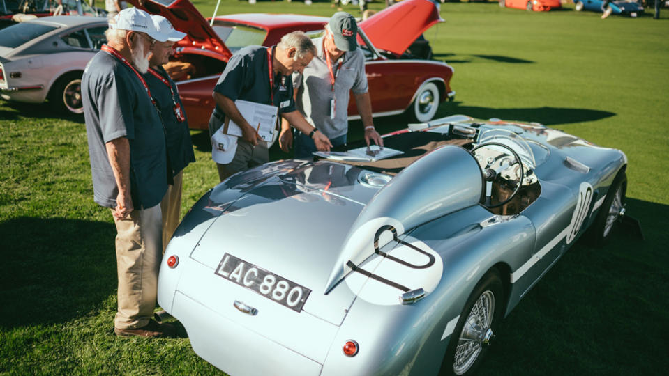 Judging a classic at the Las Vegas Concours d’Elegance. - Credit: Photo: Courtesy of the Las Vegas Concours d’Elegance.