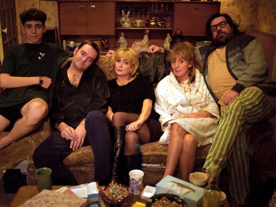 Johnston as Barbara Royle with co-stars, from left, Ralf Little, Craig Cash, the late Caroline Aherne and  Ricky Tomlinson (Rex)