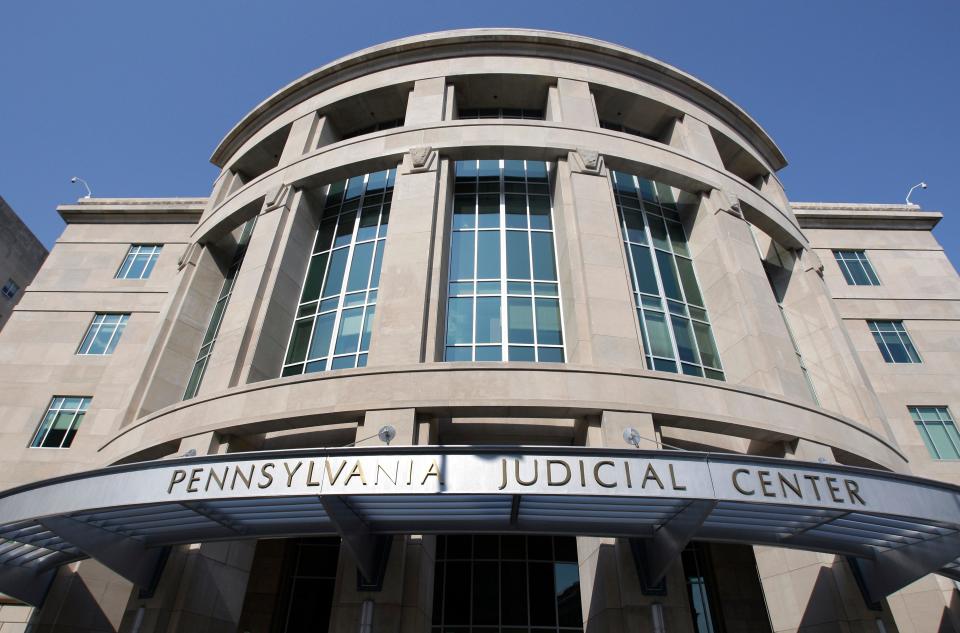 The Pennsylvania Judicial Center in Harrisburg is pictured in this file photo from July 27, 2009, shortly after its completion.