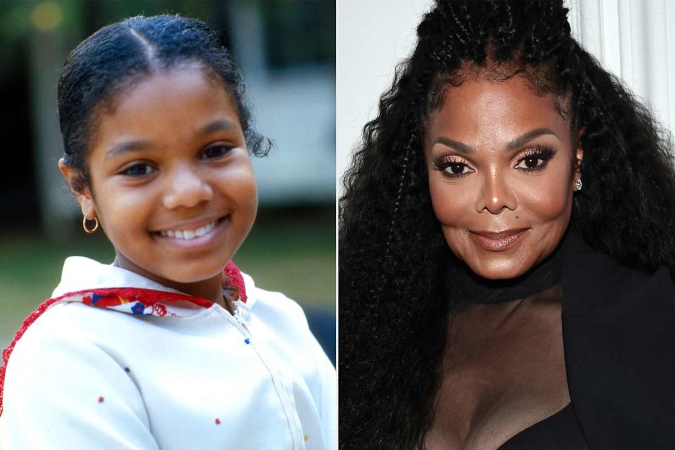 <p>Michael Ochs Archives/Getty; Jamie McCarthy/Getty</p> A young Janet Jackson in 1977 and in 2023