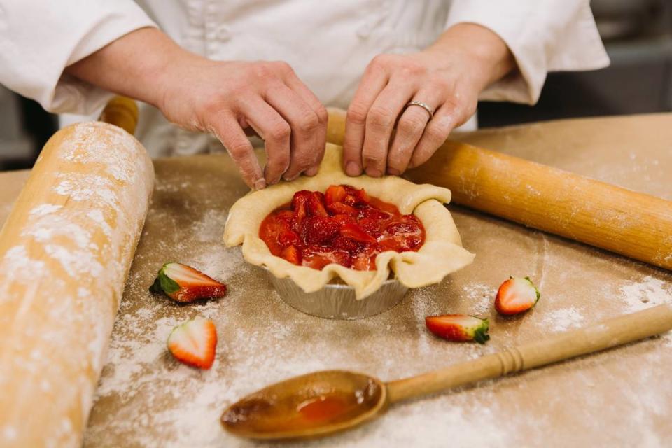 Thoughtful Baking Company makes seasonal treats, including a vegan strawberry pie.