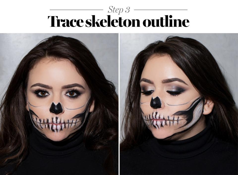 This Skeleton Halloween Makeup Tutorial Is Scary Easy to Follow