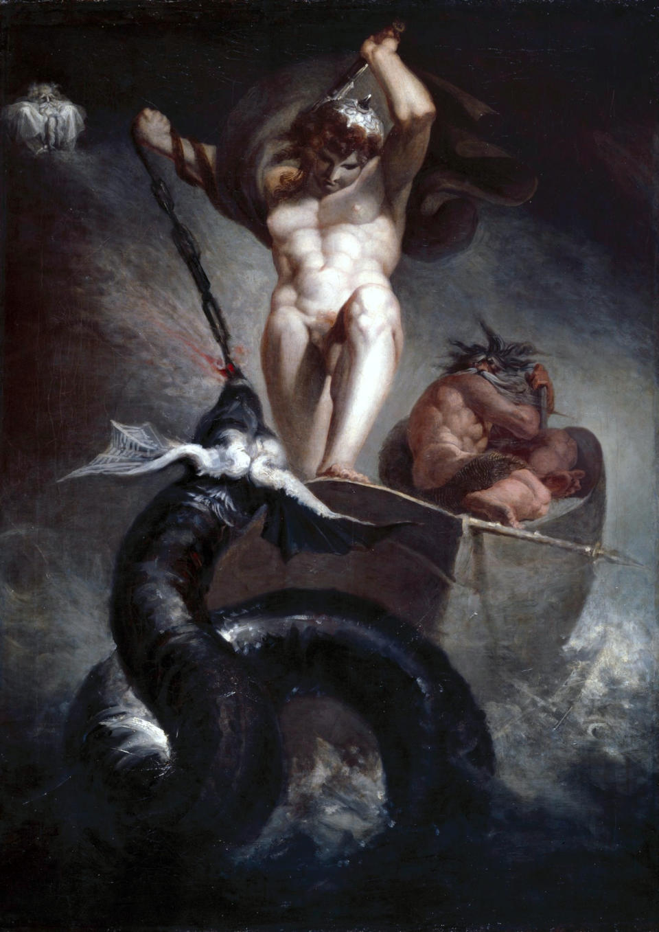 瑞士藝術家 Henry Fuseli 於1790年繪製的《索爾毆打耶夢加得》畫作。