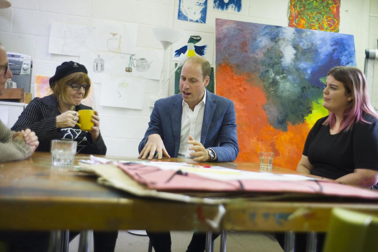 Prince William spoke to former drug and alcohol addicts at the charity in east London: PA