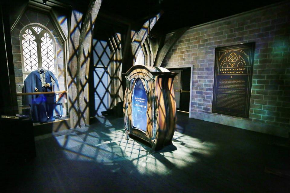 The Defense Against the Dark Arts classroom at Harry Potter™: The Exhibition at Franklin Institute