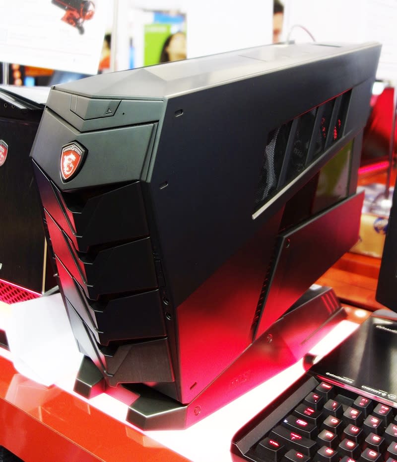 The MSI Aegis is a new gaming desktop from MSI that comes outfitted with an Intel Core i7-6700 processor, 16GB of RAM, and a 256GB SSD and 1TB HDD. It is powered by an NVIDIA GeForce GTX 970, and the aggressive front panel design and lighting is reminiscent of armor plating, which pretty much explains its name. It is going for $2,799, down from its usual price of $3,099.