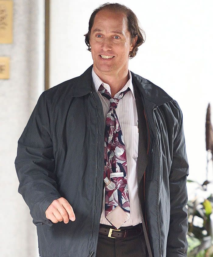 The Oscar winning actor looks barely recognisable on the set of his new film. Photo: Splash News