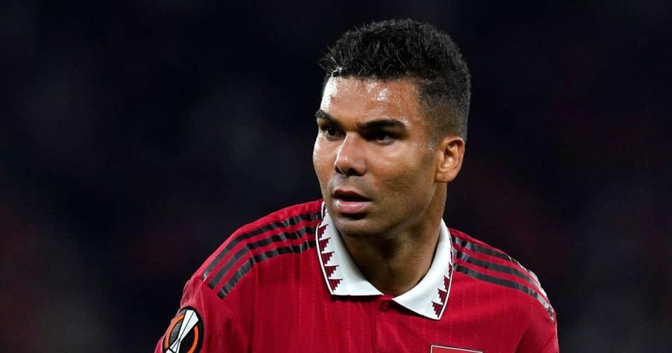 Casemiro of Manchester United during the UEFA Europa League match at Old Trafford, Manchester. Credit: Alamy