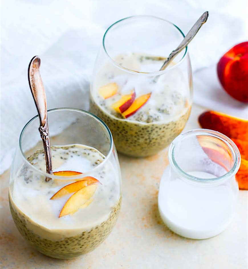 Peaches 'n' Cream Vegan Chia Pudding from Cotter Crunch