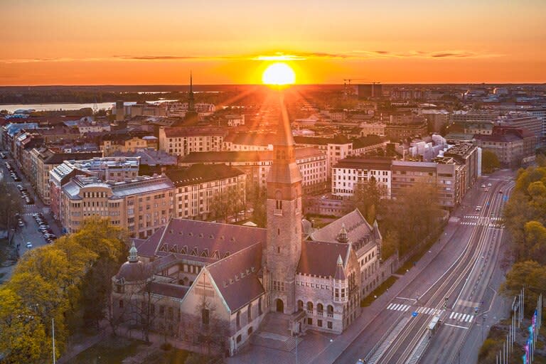 Vista aérea de Helsinki, la capital de Finlandia