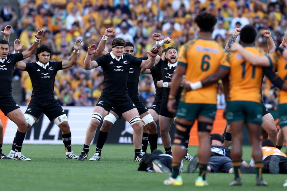 The All Blacks face off against Australia in the Rugby Championship (AFP via Getty Images)