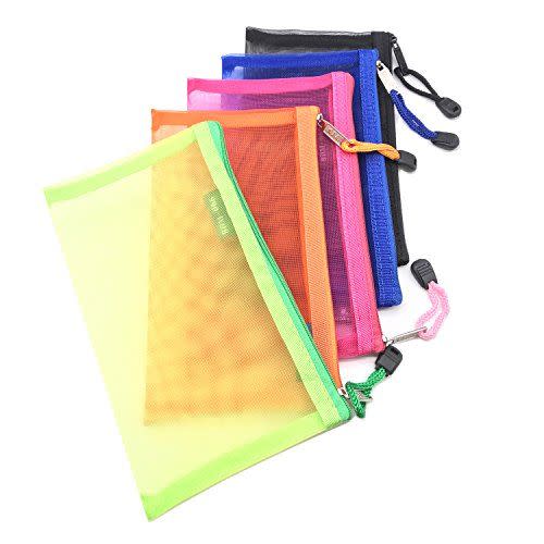 7) Multipurpose Nylon Mesh Cosmetic Bags