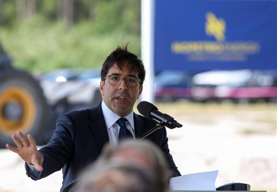 Jorge Herrera, CEO of Nopetro Energy, speaks Wednesday, March 27, 2024, during a groundbreaking ceremony in Indian River County for a production facility that will make renewable natural gas from landfill gas. The $40 million Vero Beach Nopetro Eco District facility, to be built at 7625 Ninth St. S.W., is expected to be completed in 2025.