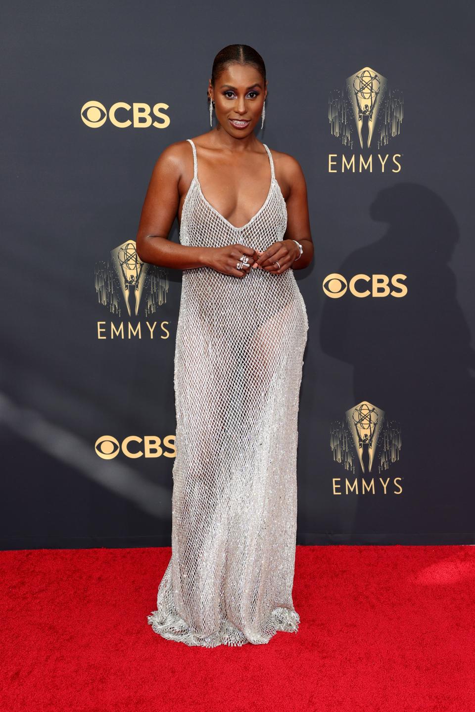 Issa Rae attends the 2021 Emmys.