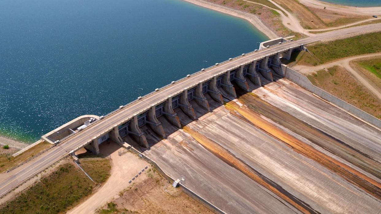 Lake Diefenbaker, a man-made reservoir created in 1967 by the Saskatchewan and federal governments, is 1.5 metres higher now than this time two years ago, according to Saskatchewan's Water Security Agency. (Cory Herperger/CBC News - image credit)
