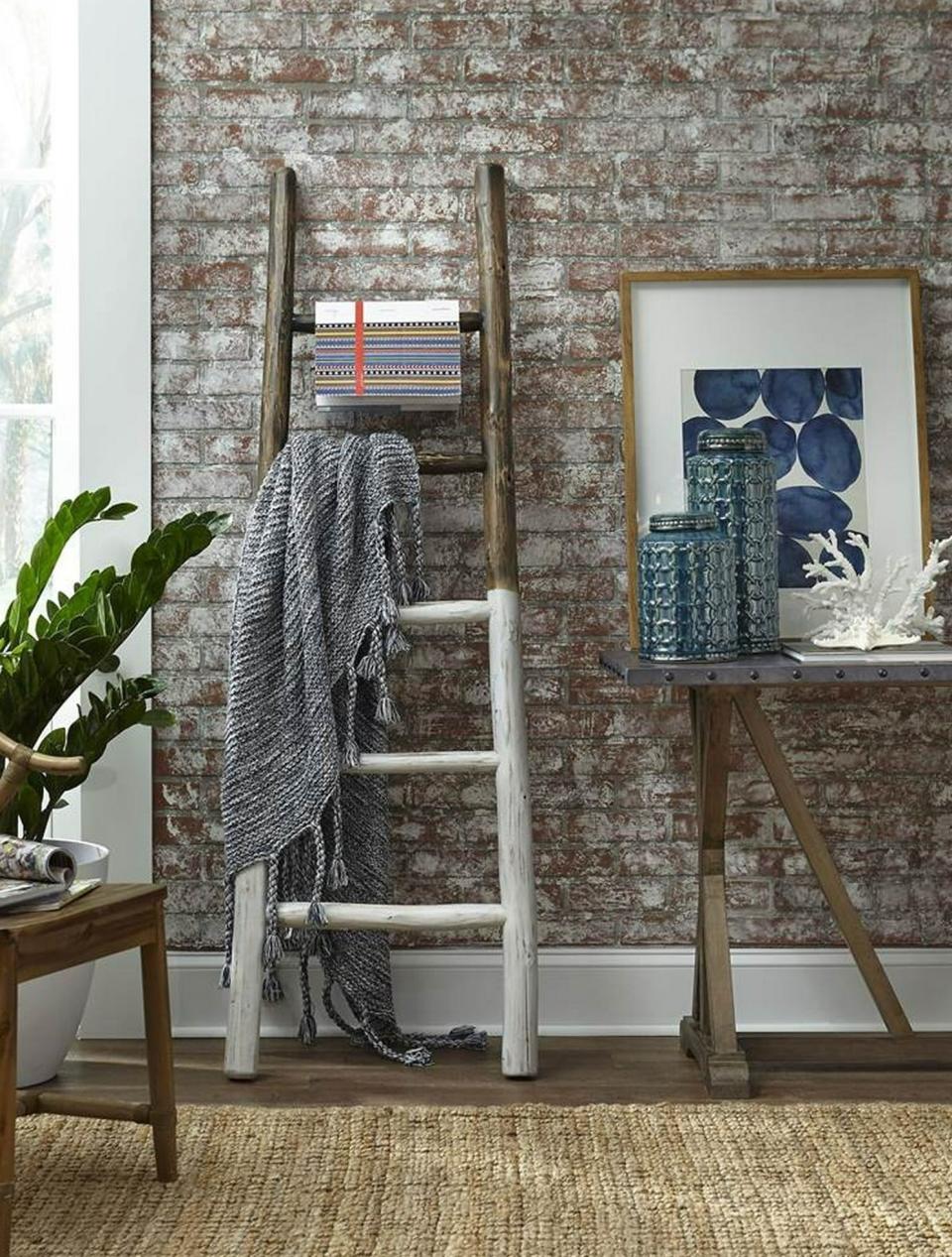 the blanket ladder in a living room