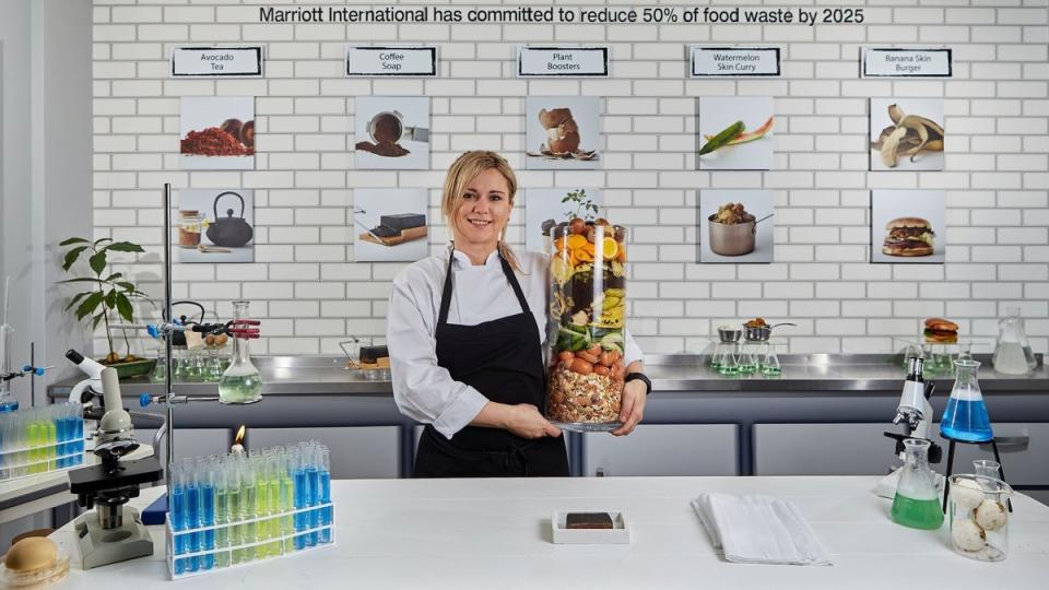 Anna Pazdera, executive head chef, whips up zero waste dining (London Marriott Heathrow)