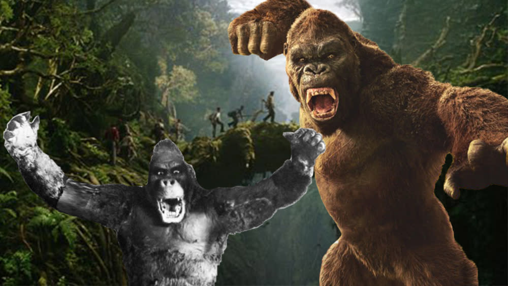  Images of the original King Kong and MonsterVerse King Kong showing the character design evolution. 