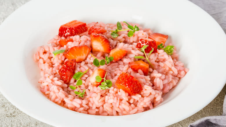 Strawberry risotto