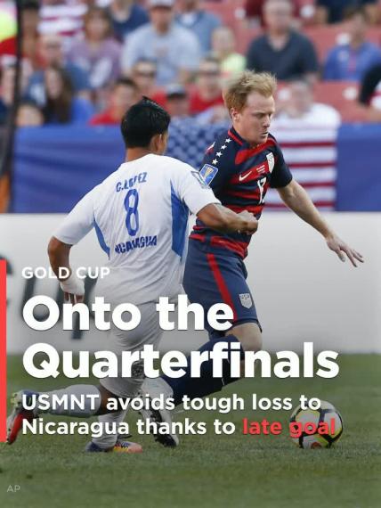 USMNT avoids tough Gold Cup quarterfinal thanks to late third goal against Nicaragua