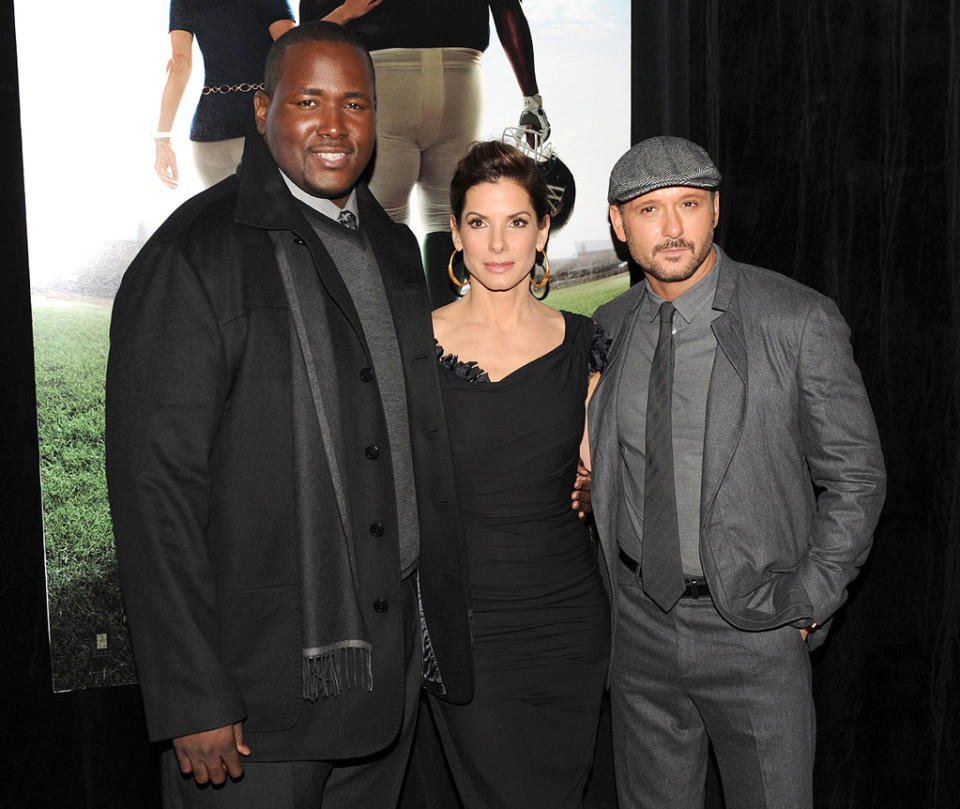 The Blind Side NY Premiere 2009 Quinton Aaron Sandra Bullock Tim McGraw