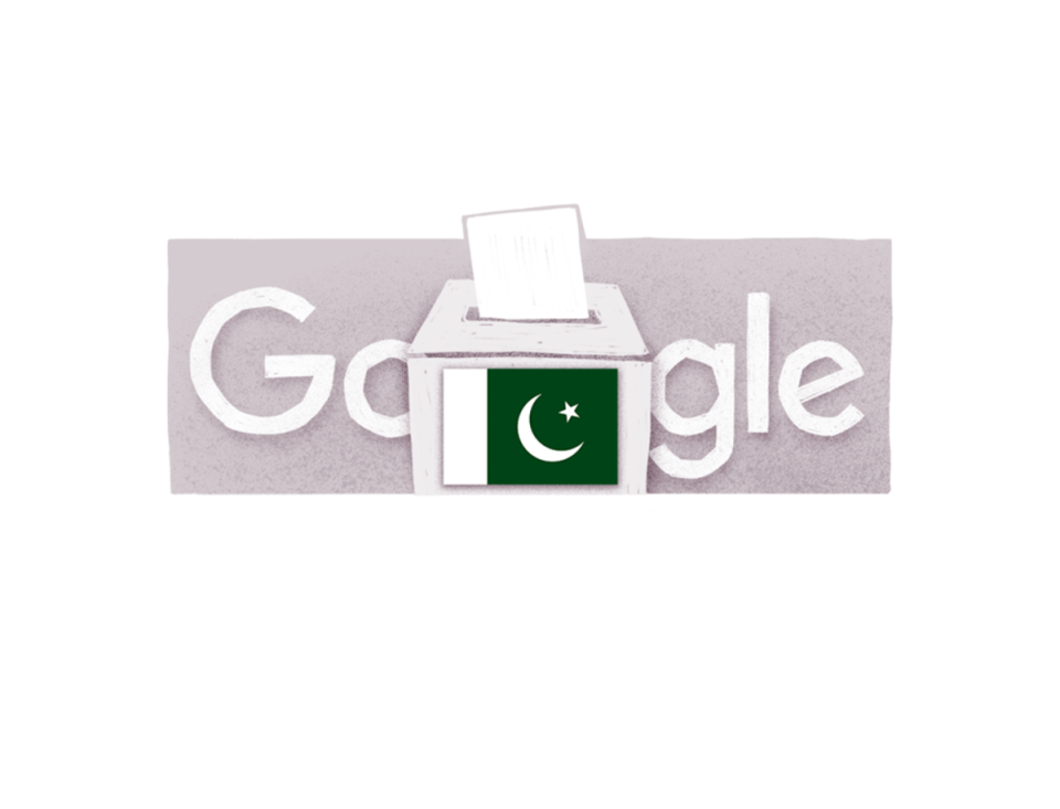 The 8 February Google Doodle marks Pakistan’s national elections (Google Doodle)