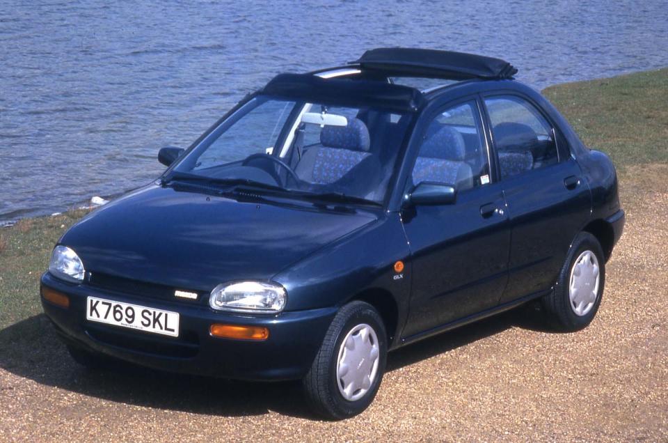 <p>The Mazda 121 (DA) arrived here in 1987, but despite its roots as the Ford Festiva, it’s the 121 (DB) that’s the most interesting model. Sold as the Autozam Revue in its home market, the 121 was notable for <strong>its saloon body and canvas sunroof</strong>. The next 121 was little more than a rebadged Ford Fiesta.</p>