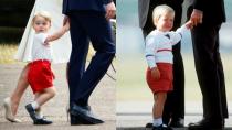 Red shoes, white top, black shoes? Tick! We can't handle how cute George and Will's look in these photos.