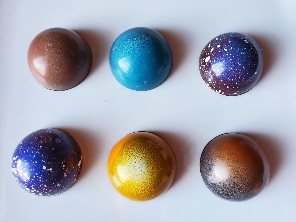 Multicolored bonbons are available at Vesta Chocolate.