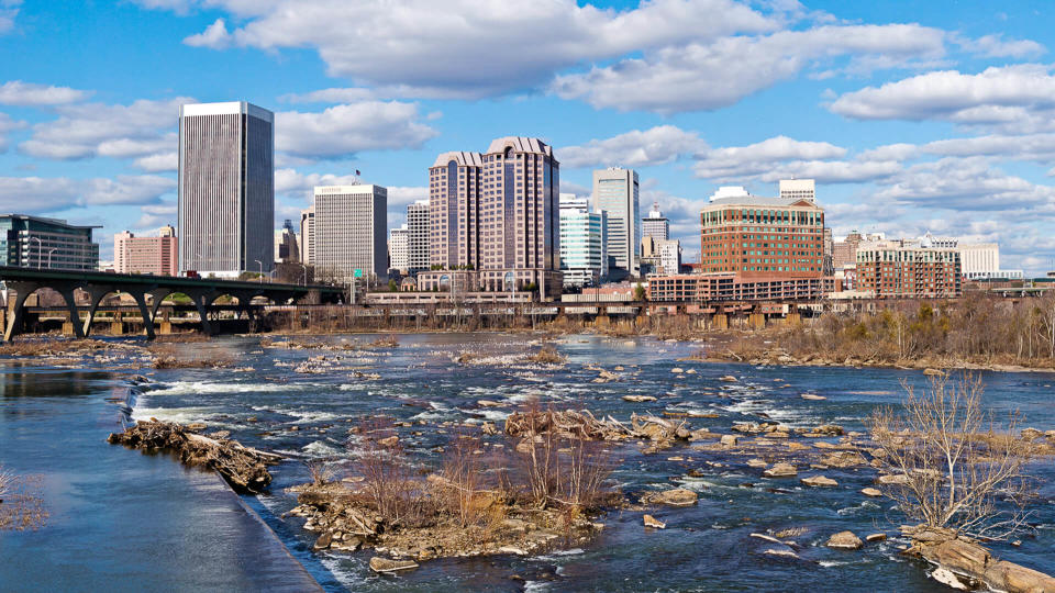 Downtown Richmond, Virginia On A Sunny Winter Day.