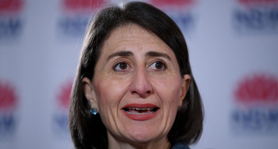 NSW Premier Gladys Berejiklian at a press conference about opening borders to NSW