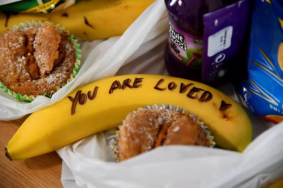 Handwritten message on fruit by Meghan, Duchess of Sussex.