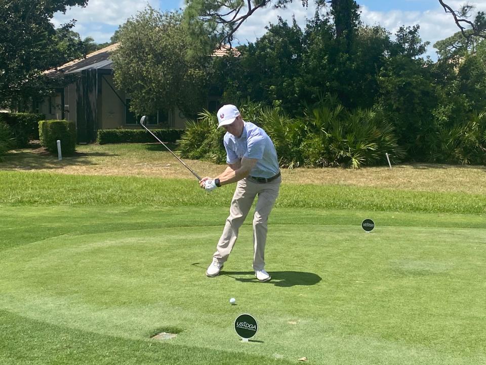 Chris Biggins shot a 2-over 73 Tuesday to take a two-shot lead in the men’s overall division entering the final round of the sixth USDGA Championship at PGA Golf Club.