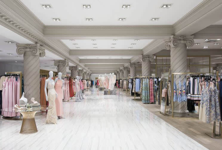 The new Lord & Taylor dress floor at its New York City flagship location offers 30,000 square feet of dress options, but plus-sizes are mostly available on a different floor. (Photo: Courtesy Lord & Taylor)