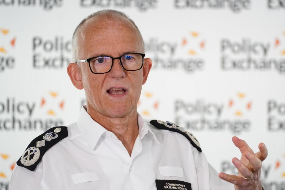 Metropolitan Police Commissioner Sir Mark Rowley said the force was working “step by step” to drive up standards and restore trust in policing (James Manning/PA)