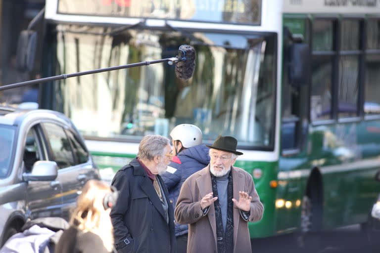 Luis Brandoni y Robert De Niro grabaron distintas escenas en Diagonal Norte antes de su retorno a Estados Unidos