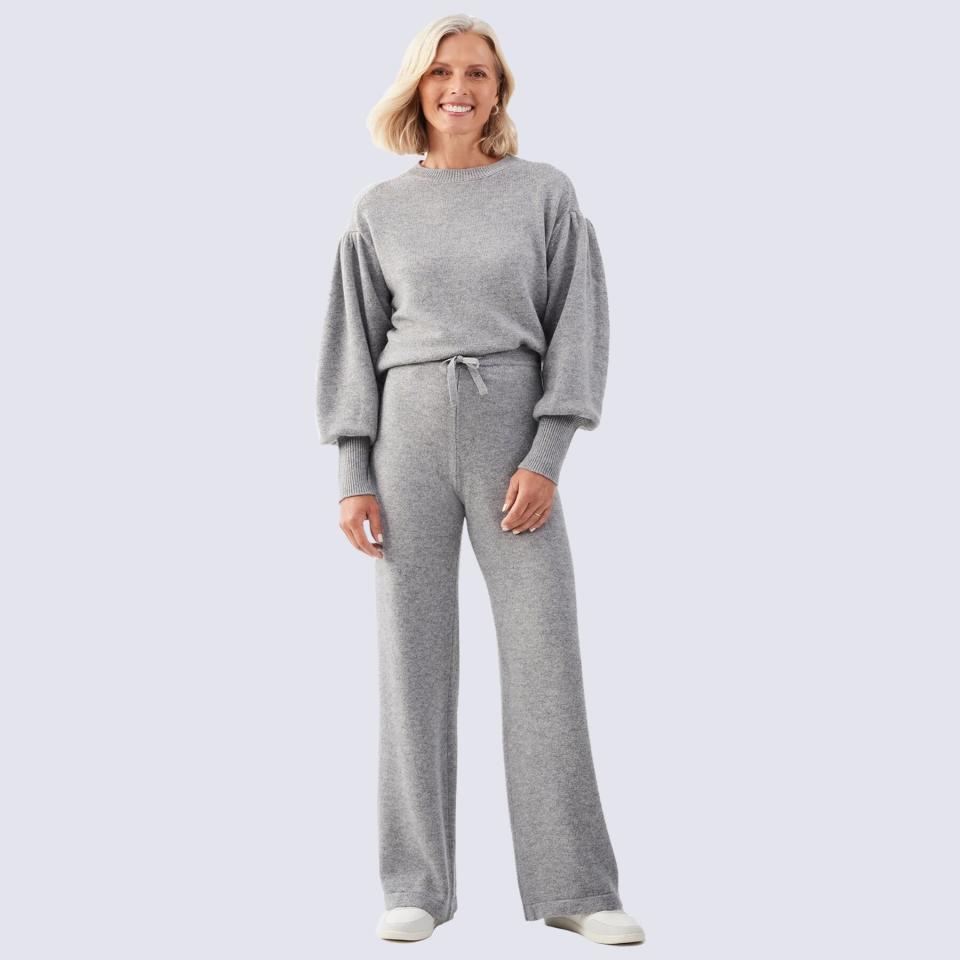 Martha by Martha Stewart Luxe Cashmere Blend Sweater Wide Leg Pant