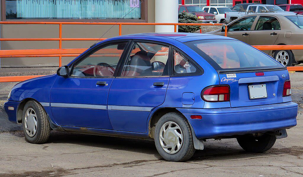 1994 Ford Aspire 5-Door photographed in Sault Ste. Marie, Ontario, Canada.