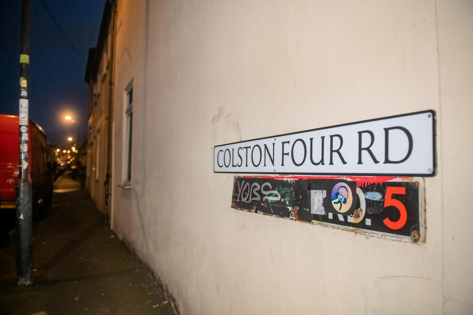 The sign on the corner of Colston Road in Easton, Bristol, was added this week. (SWNS)