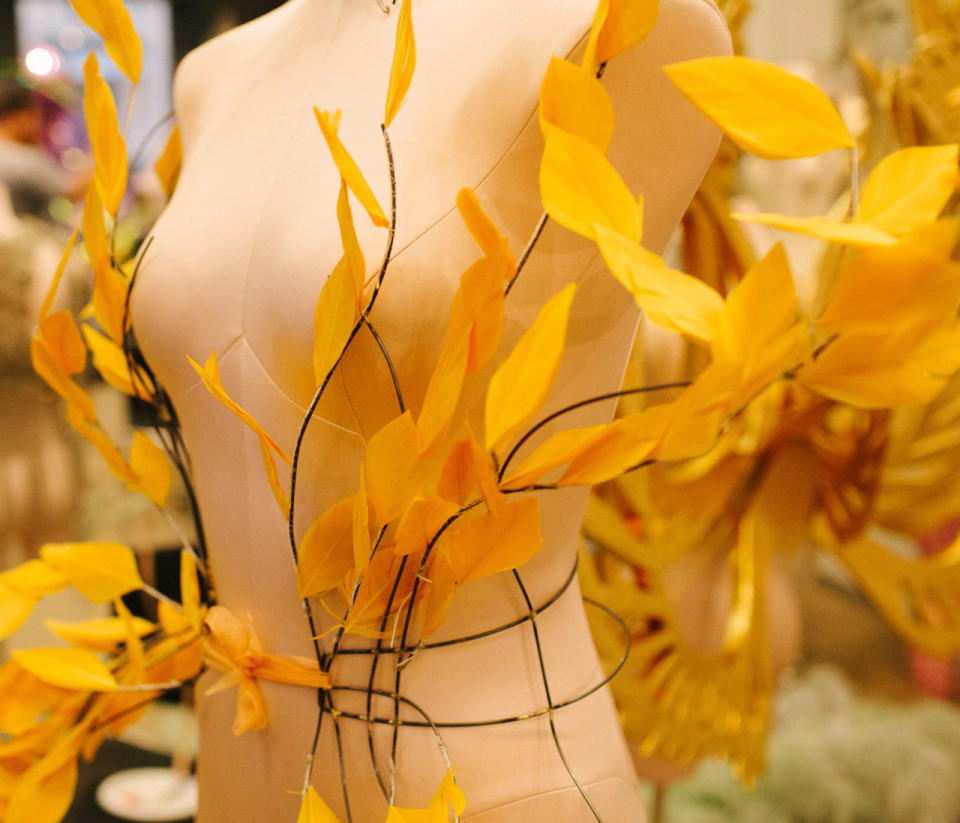 One of Cura’s pieces, each petal is individually handcrafted to create a stunning effect.