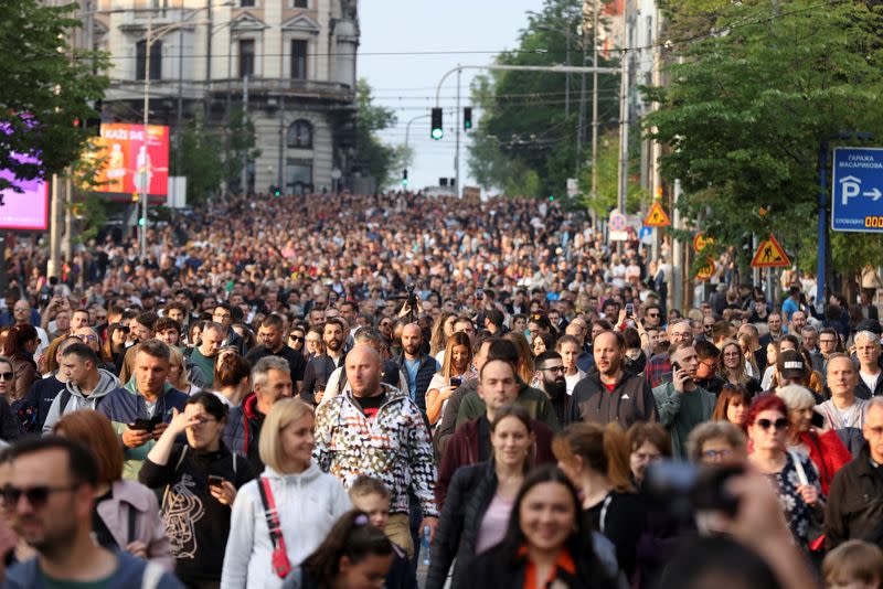 Protest against violence and in reaction to the two mass shootings, in Belgrade