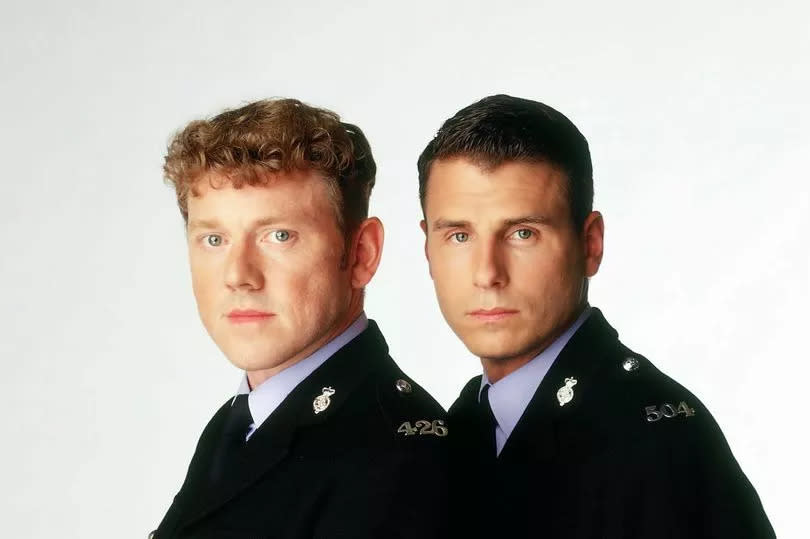 Heartbeat actors Mark Jordon and Jason Durr, circa 2002. (Photo by Tony Ward/TV Times/Future Publishing via Getty Images)