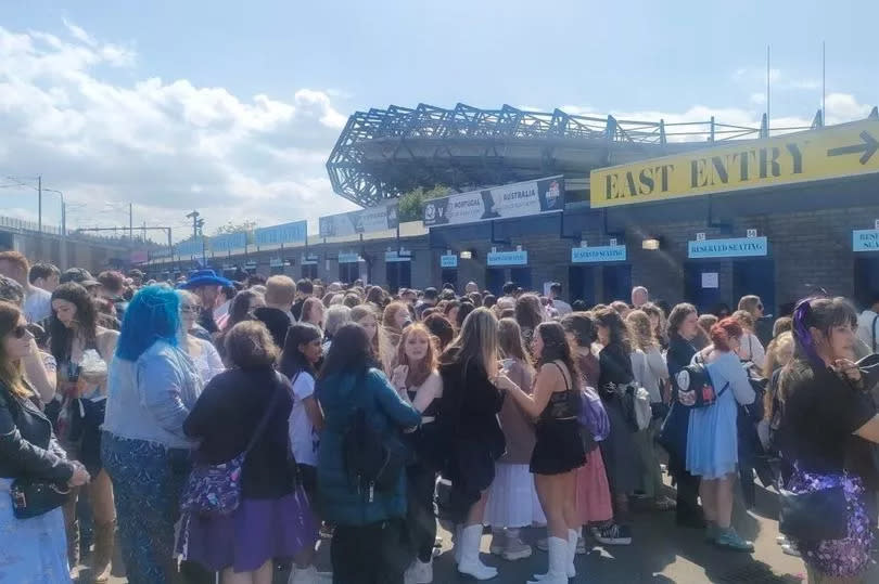 An army of fans waited to enter the stadium