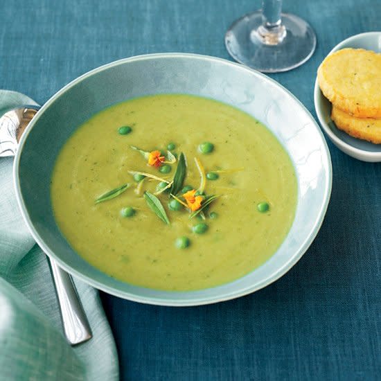 Asparagus Soup with Parmesan Shortbread Coins