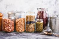 <p>Beans, peas, lentils, peanuts, and chickpeas are excellent sources of fiber and <a href="https://www.prevention.com/food-nutrition/healthy-eating/a20514733/high-protein-vegetables-and-plant-based-food/" rel="nofollow noopener" target="_blank" data-ylk="slk:plant-based protein;elm:context_link;itc:0;sec:content-canvas" class="link ">plant-based protein</a> to stabilize blood sugar and keep cravings at bay. They also help nourish a <a href="https://www.prevention.com/food-nutrition/healthy-eating/g23310235/probiotic-foods-for-gut-health/" rel="nofollow noopener" target="_blank" data-ylk="slk:healthy microbiome;elm:context_link;itc:0;sec:content-canvas" class="link ">healthy microbiome</a>. </p><p>“A healthy gut microbiome is known to help regulate inflammation, lower blood lipids (<a href="https://www.prevention.com/health/a20431093/how-to-lower-cholesterol-naturally-0/" rel="nofollow noopener" target="_blank" data-ylk="slk:cholesterol;elm:context_link;itc:0;sec:content-canvas" class="link ">cholesterol</a>) and regulate <a href="https://www.prevention.com/food-nutrition/healthy-eating/a20503059/power-foods-that-boost-immunity/" rel="nofollow noopener" target="_blank" data-ylk="slk:immune function;elm:context_link;itc:0;sec:content-canvas" class="link ">immune function</a>,” explains Suzanne Dixon, RD, a dietitian with The Mesothelioma Center at <u><a href="https://www.asbestos.com/" rel="nofollow noopener" target="_blank" data-ylk="slk:Asbestos.com;elm:context_link;itc:0;sec:content-canvas" class="link ">Asbestos.com</a></u>. She recommends including at least five serving of legumes in your diet weekly.</p>